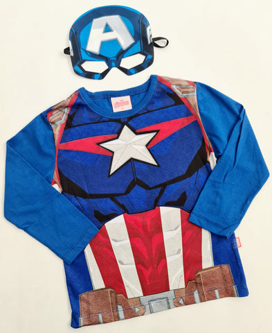 Remera con Antifaz Capitan America