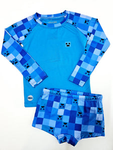 Traje de Baño Minecraft Azul