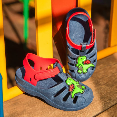 Crocs Dino Azul Rojo