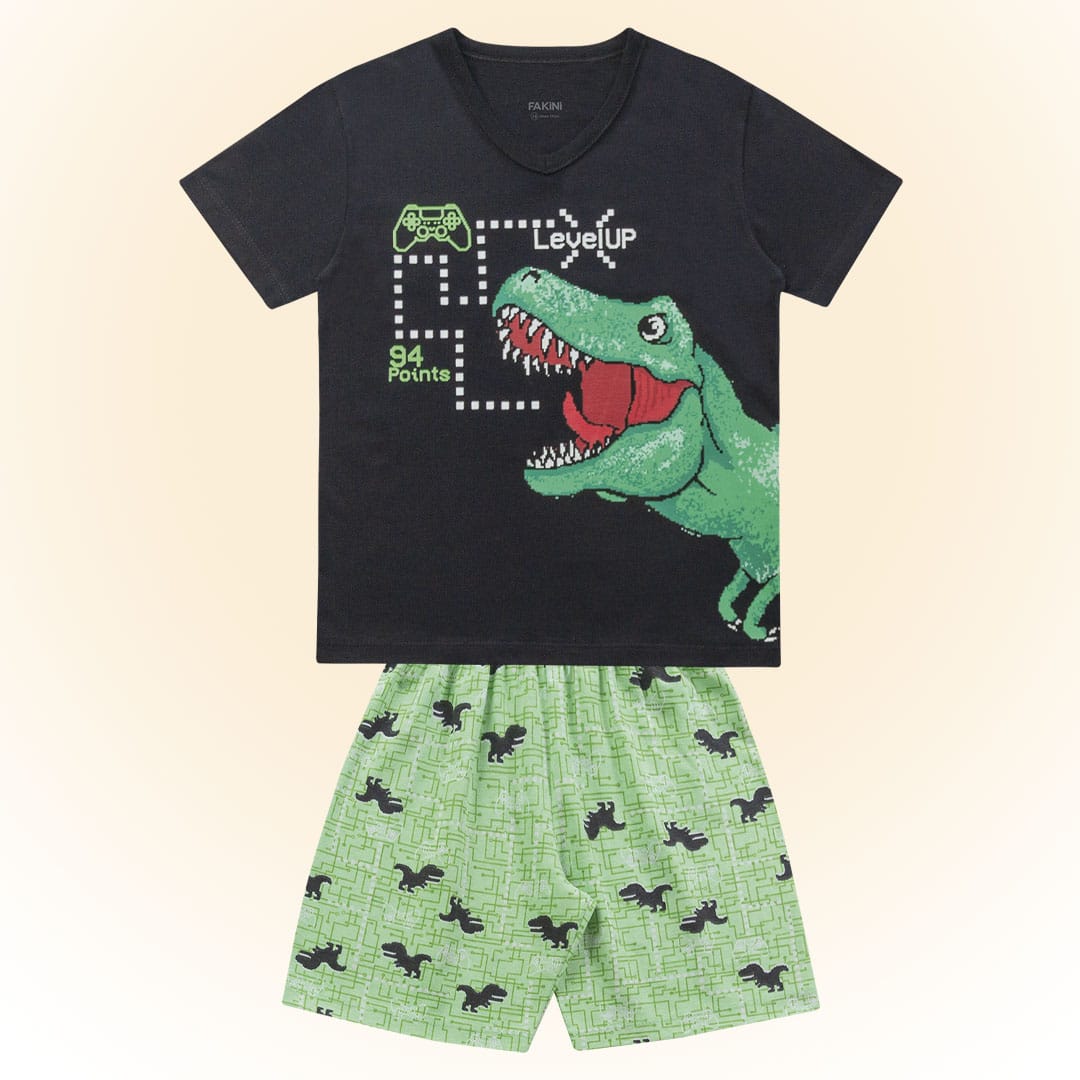 Pijama Fakini Negro Dino