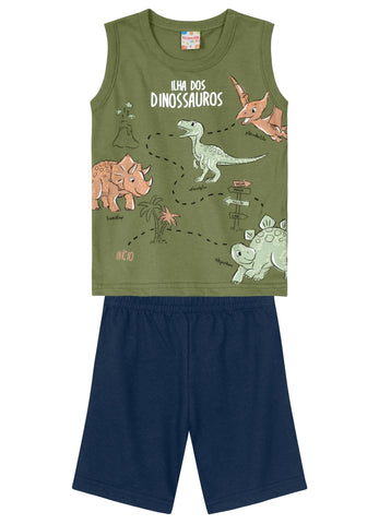 Conjunto Camisilla Dino Verde