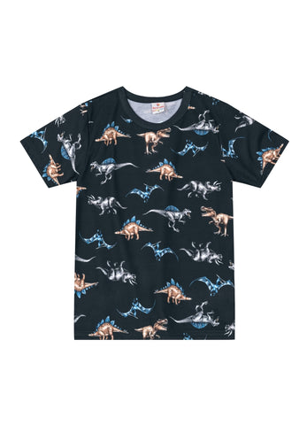 Remera Dino Gris estampa