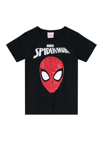 Remera Spiderman Negro Brillo