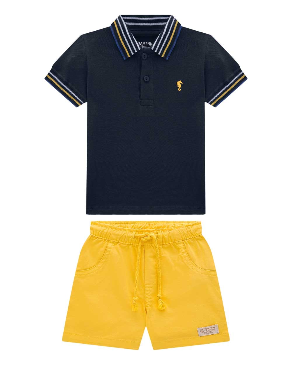 Conjunto OM Polo Azul Amarillo