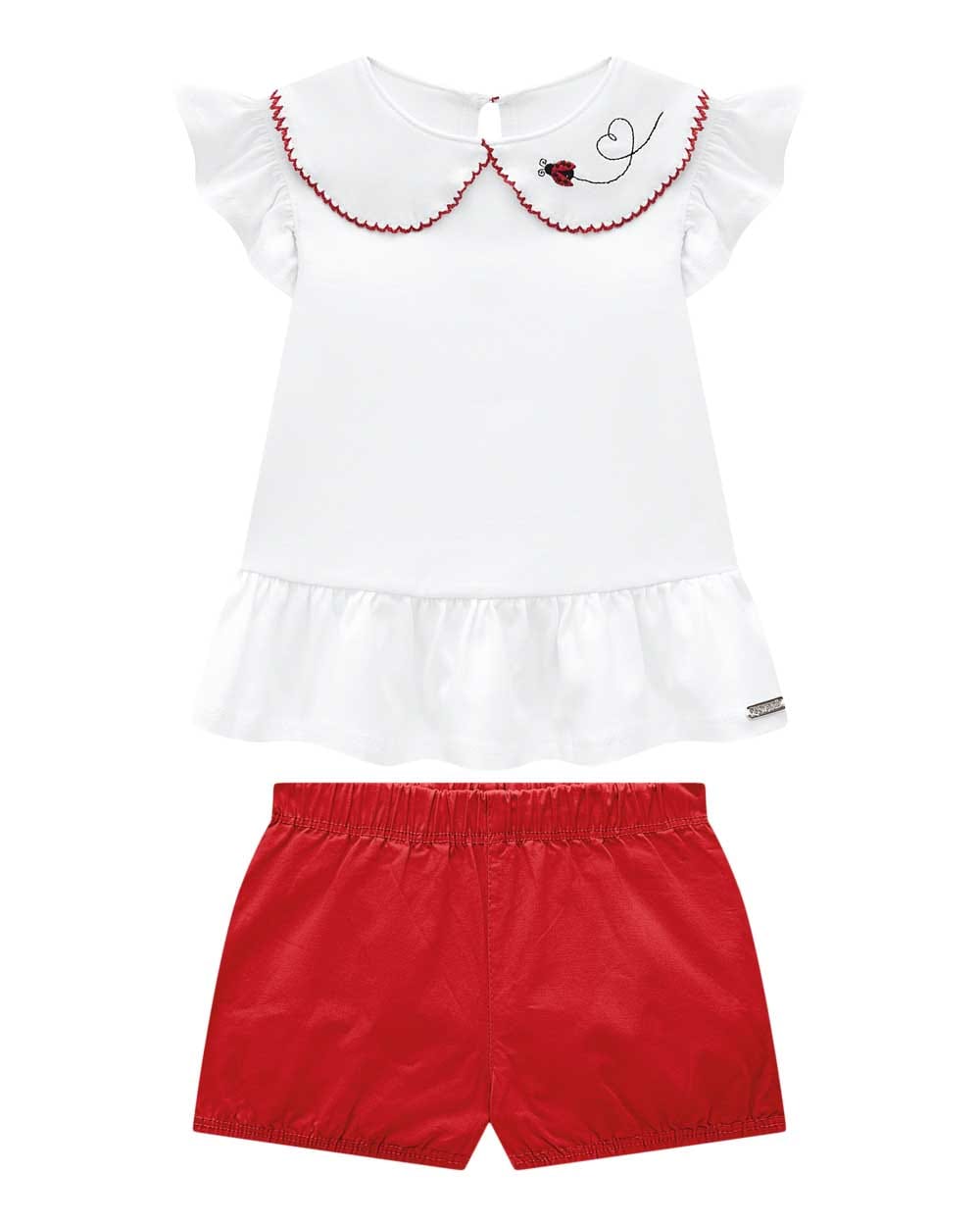 Conjunto Catarina Blanco Rojo