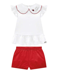 Conjunto Catarina Blanco Rojo