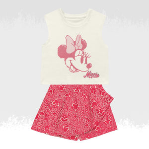 Conjunto Minnie Blanco Rojo