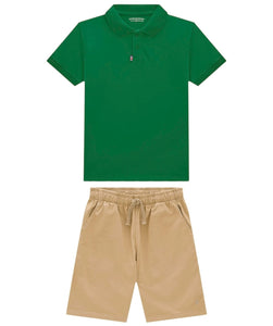 Conjunto Polo OM Verde Marrón