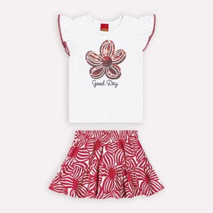 Conjunto Flor Roja Kyly